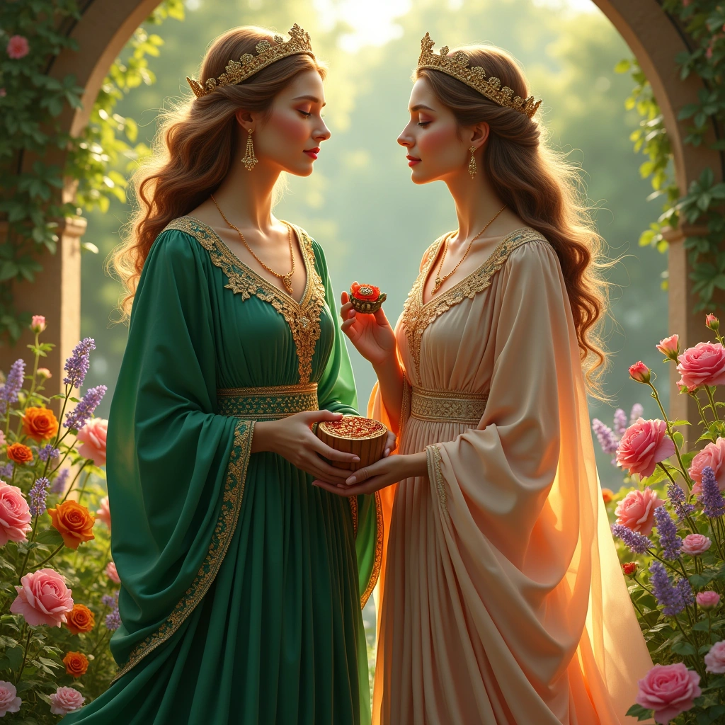 queen of pentacles and the empress