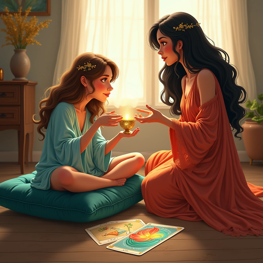 page of cups and queen of wands