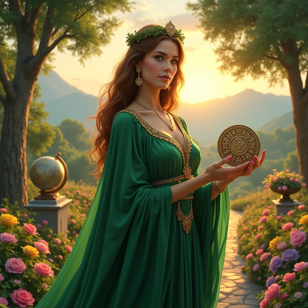 queen of pentacles and two of wands