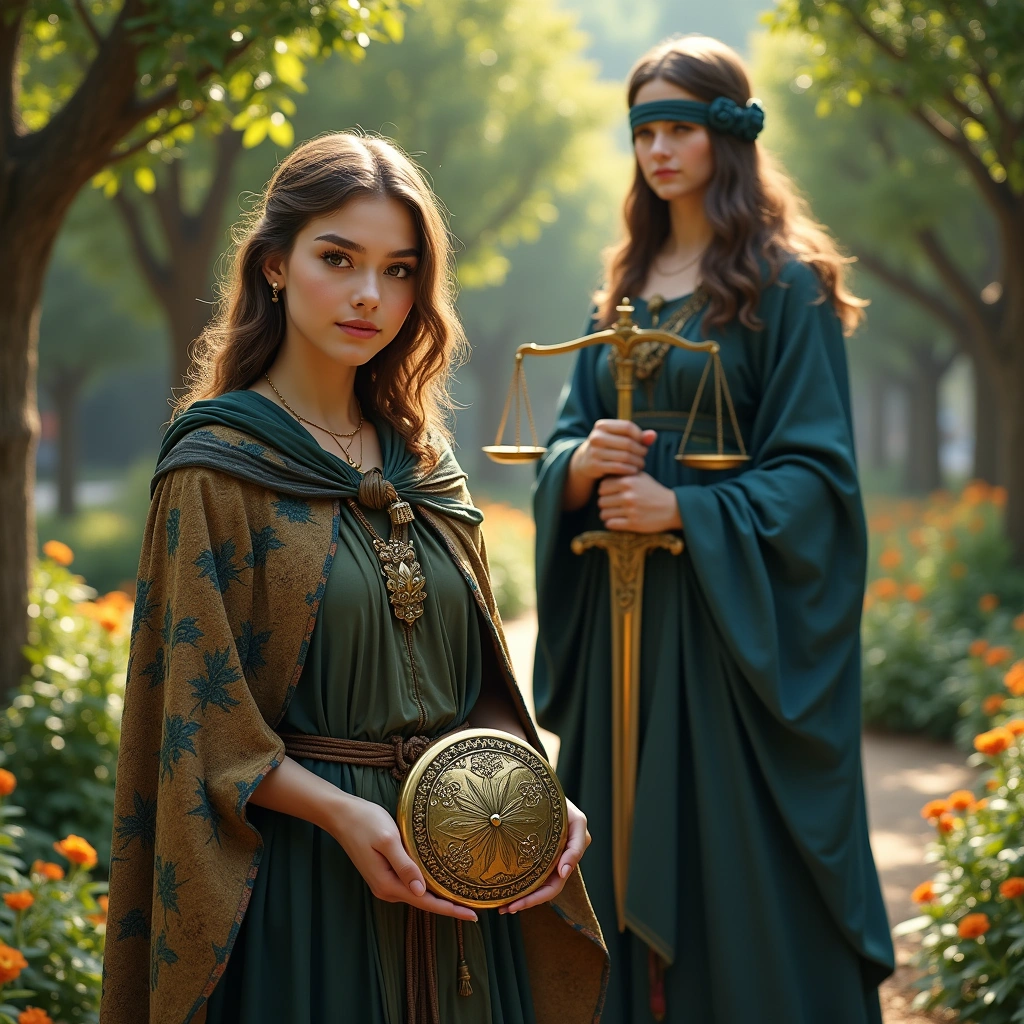 page of pentacles and the justice