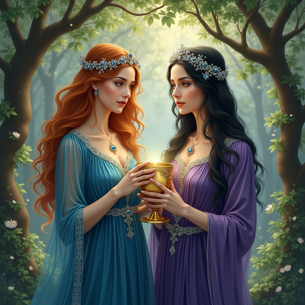queen of cups and the high priestess