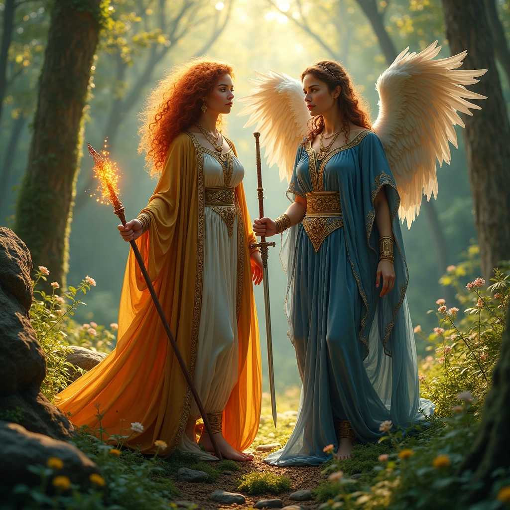 page of wands and the justice