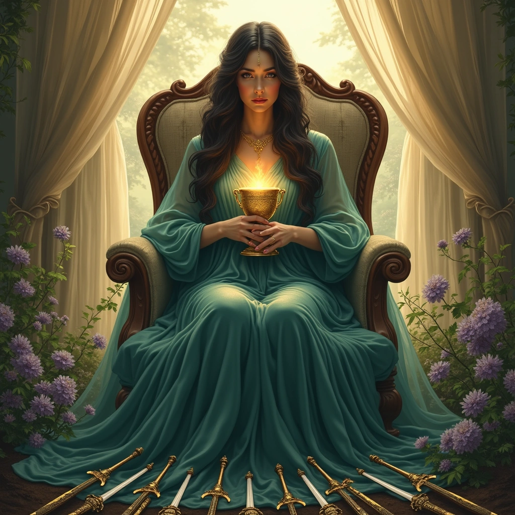 queen of cups and ten of swords