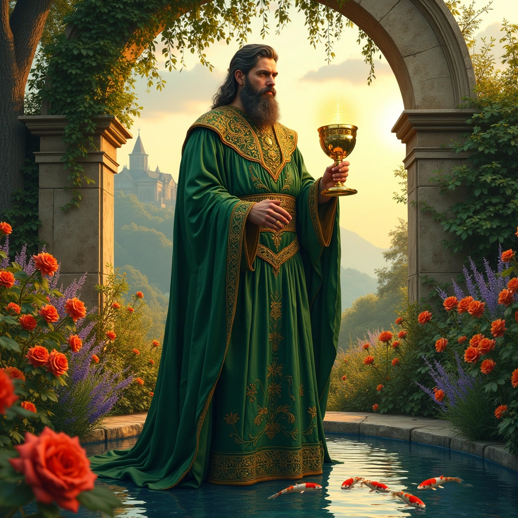 king of pentacles and nine of cups