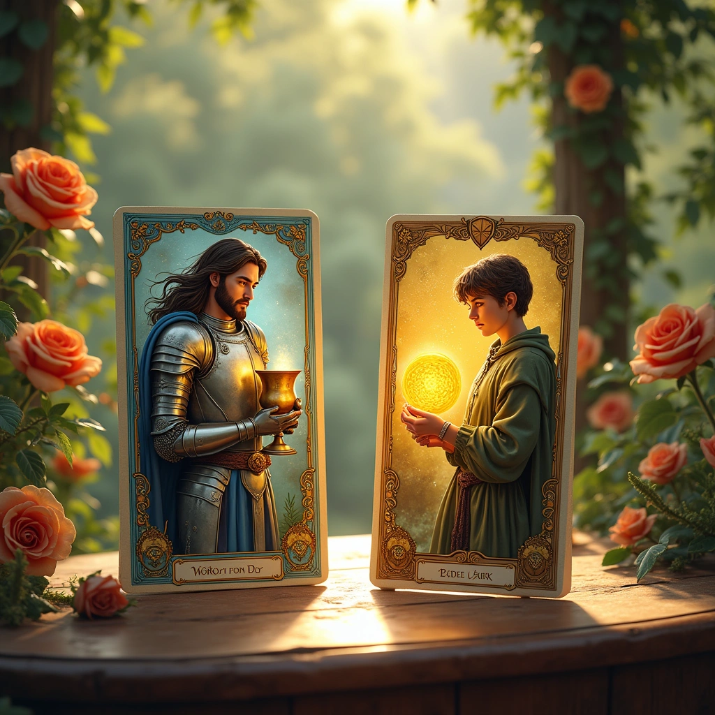 knight of cups and page of pentacles