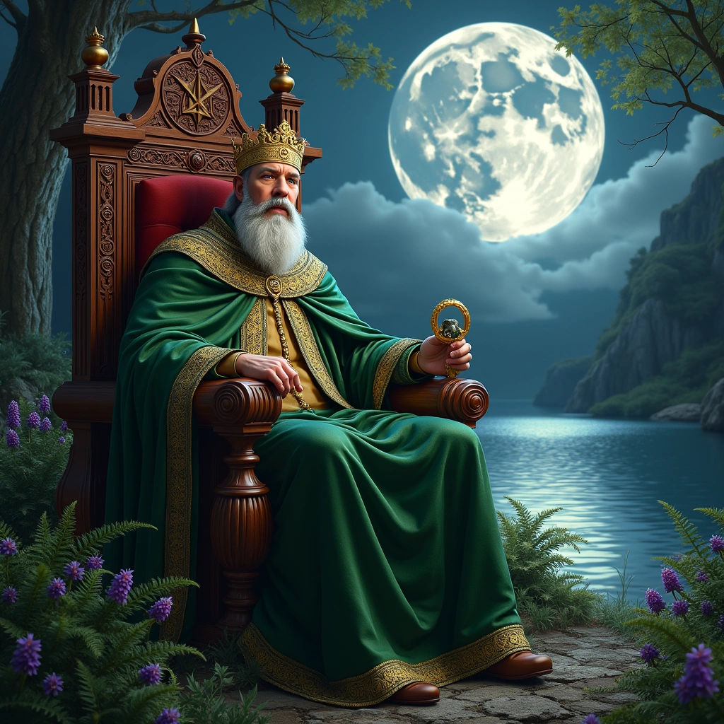 king of pentacles and the moon