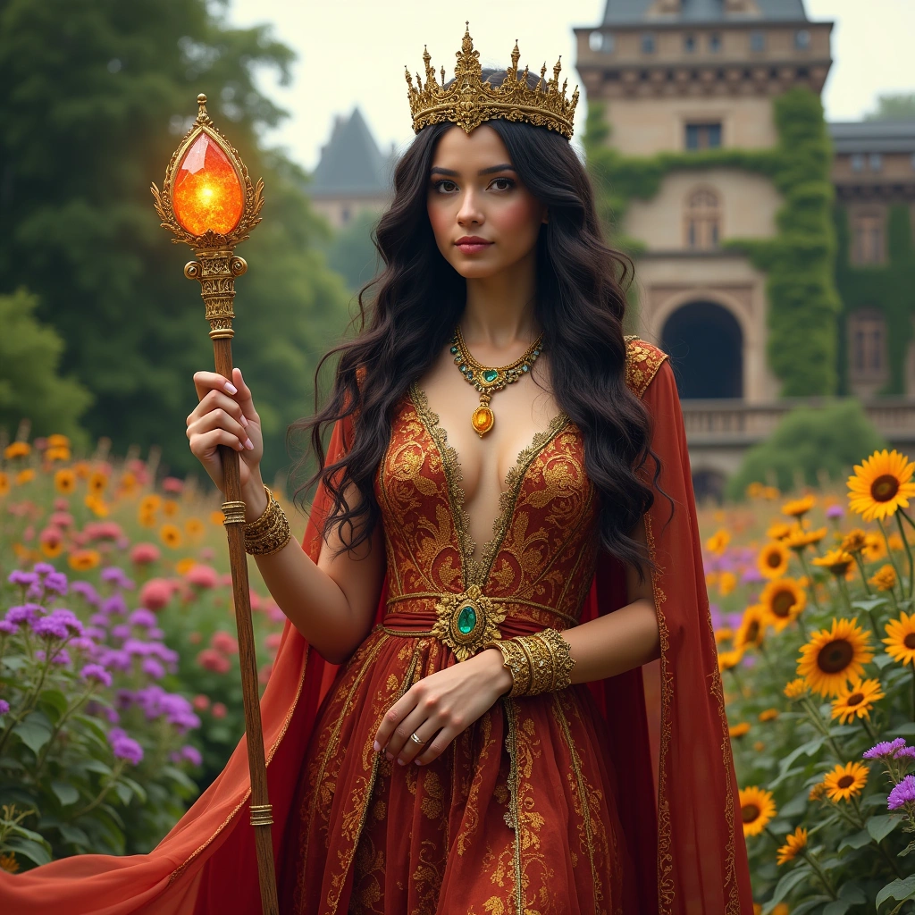 queen of wands and ten of pentacles