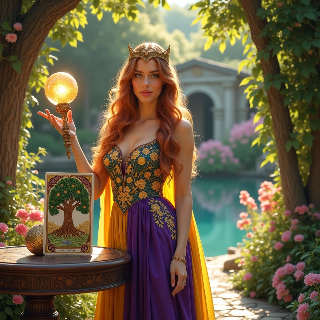 queen of wands and seven of pentacles