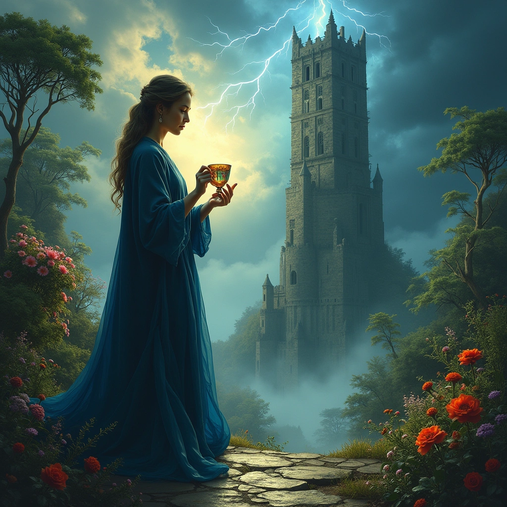 seven of cups and the tower