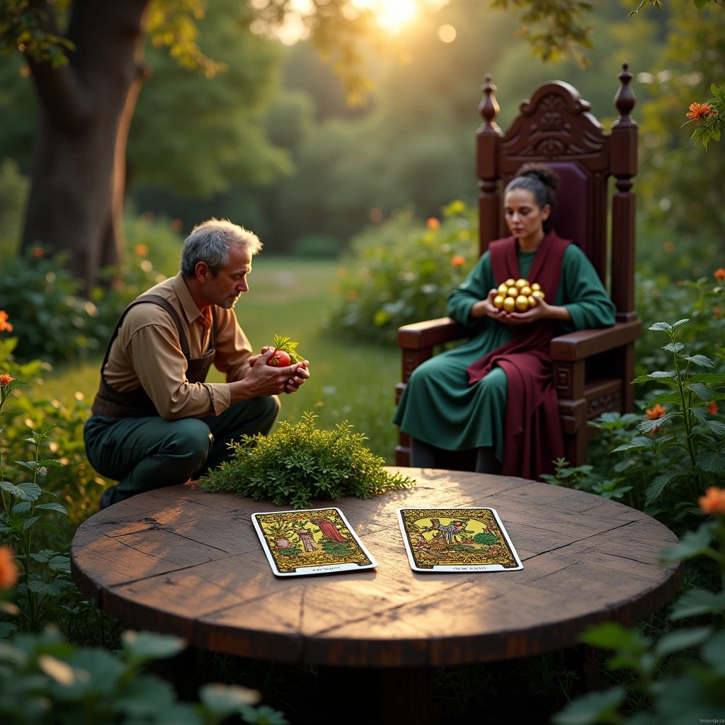 seven of pentacles and four of pentacles