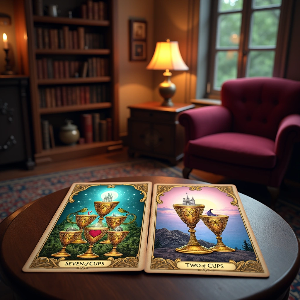 seven of cups and two of cups