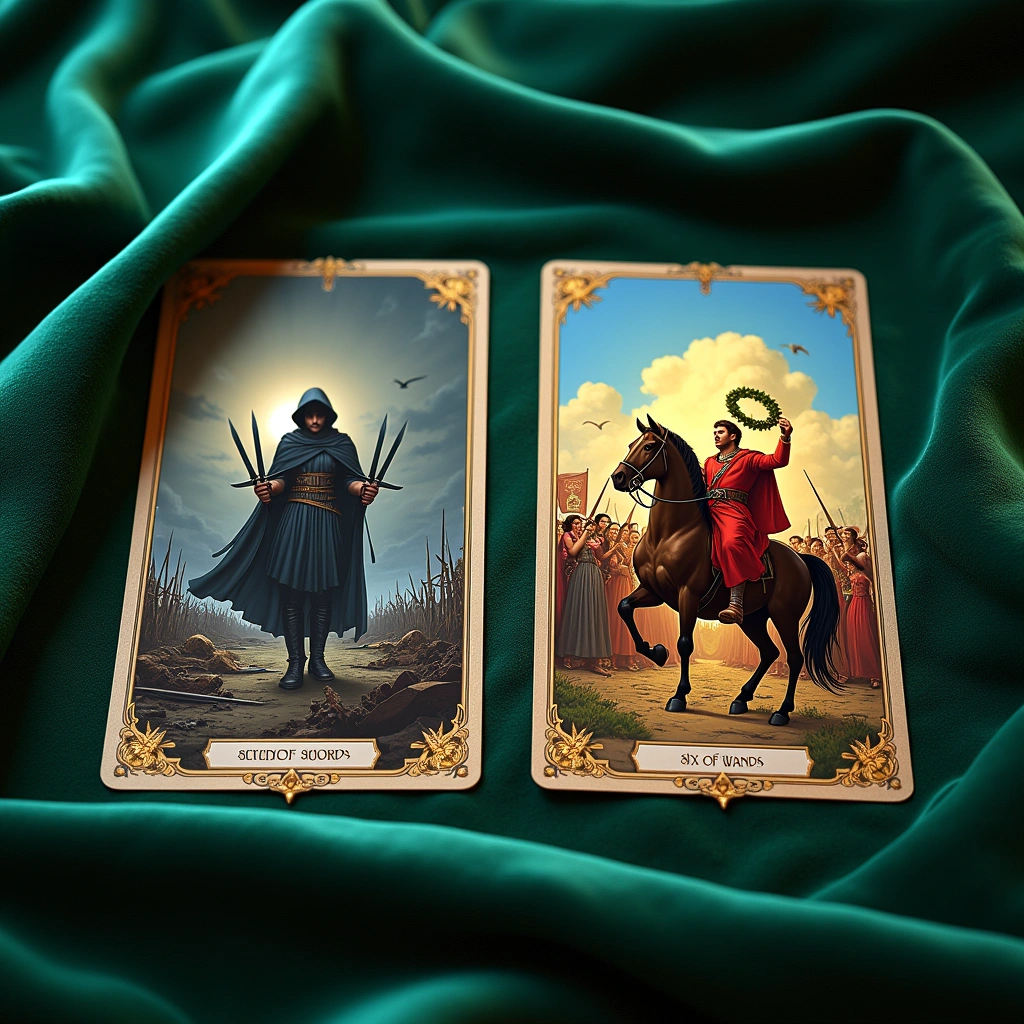 seven of swords and six of wands