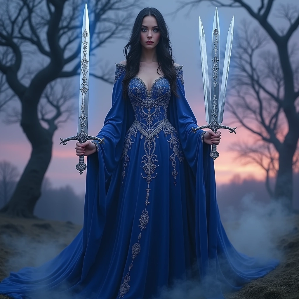 queen of swords and two of swords