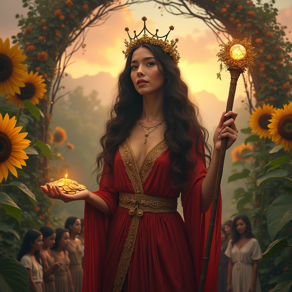 queen of wands and six of pentacles
