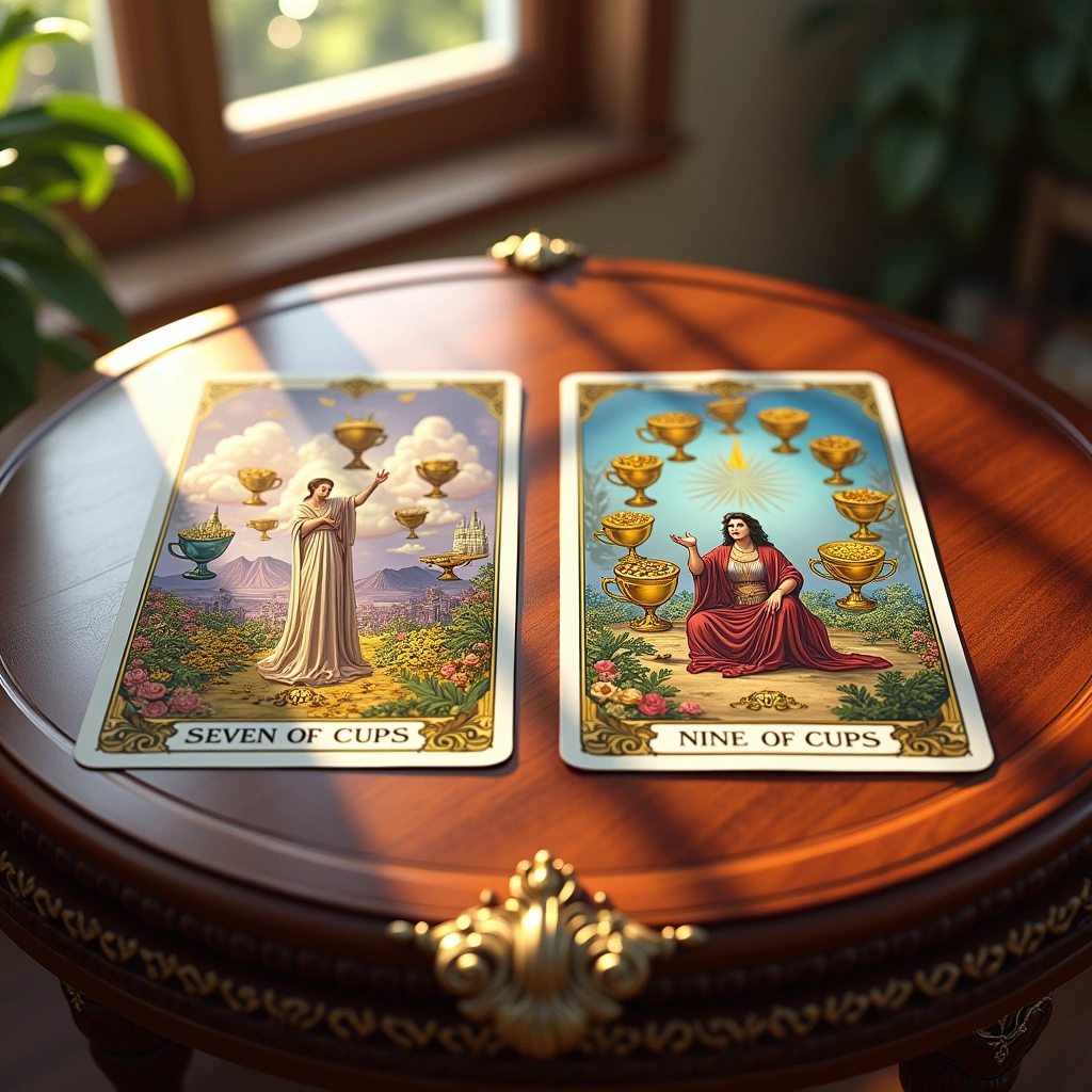 seven of cups and nine of cups