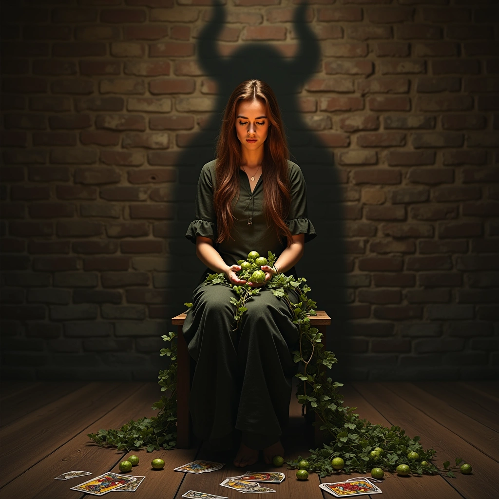 seven of pentacles and the devil