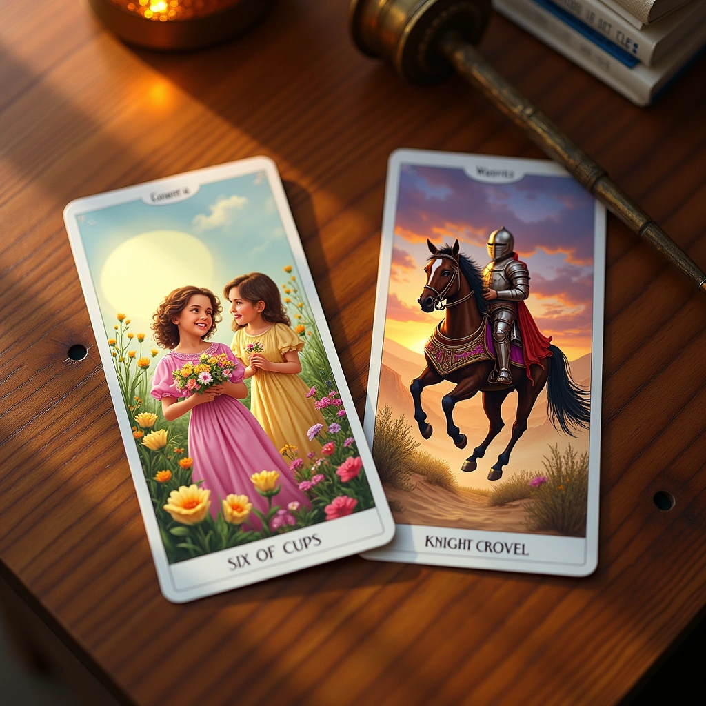 six of cups and knight of wands