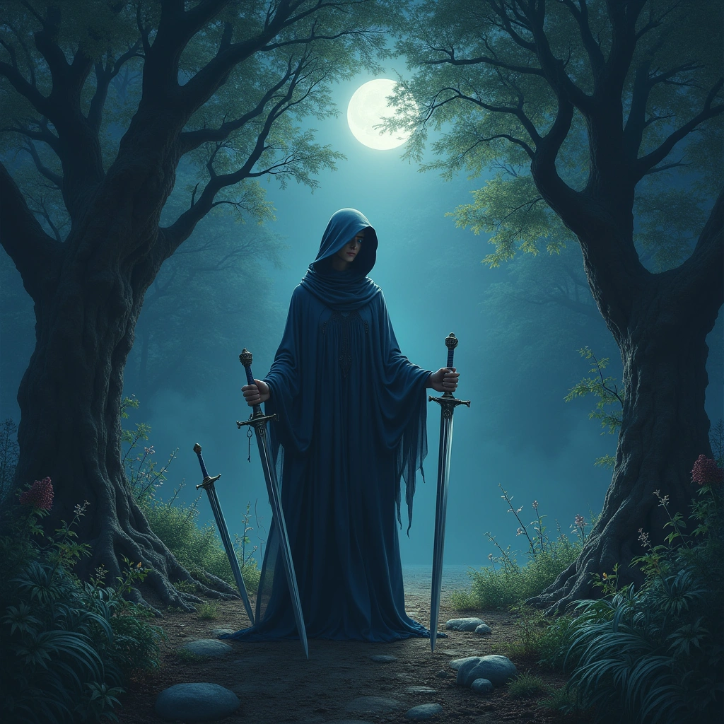 seven of swords and the moon