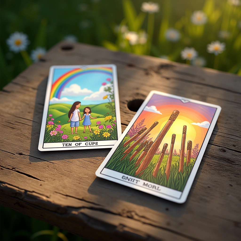ten of cups and eight of wands