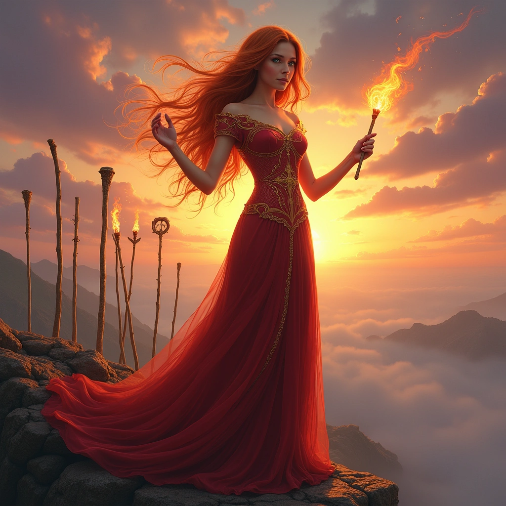 seven of wands and queen of wands