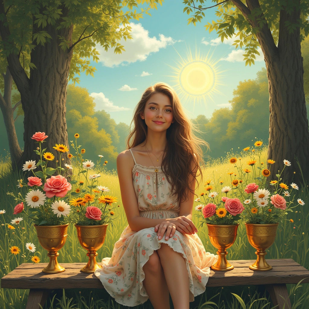 six of cups and the sun