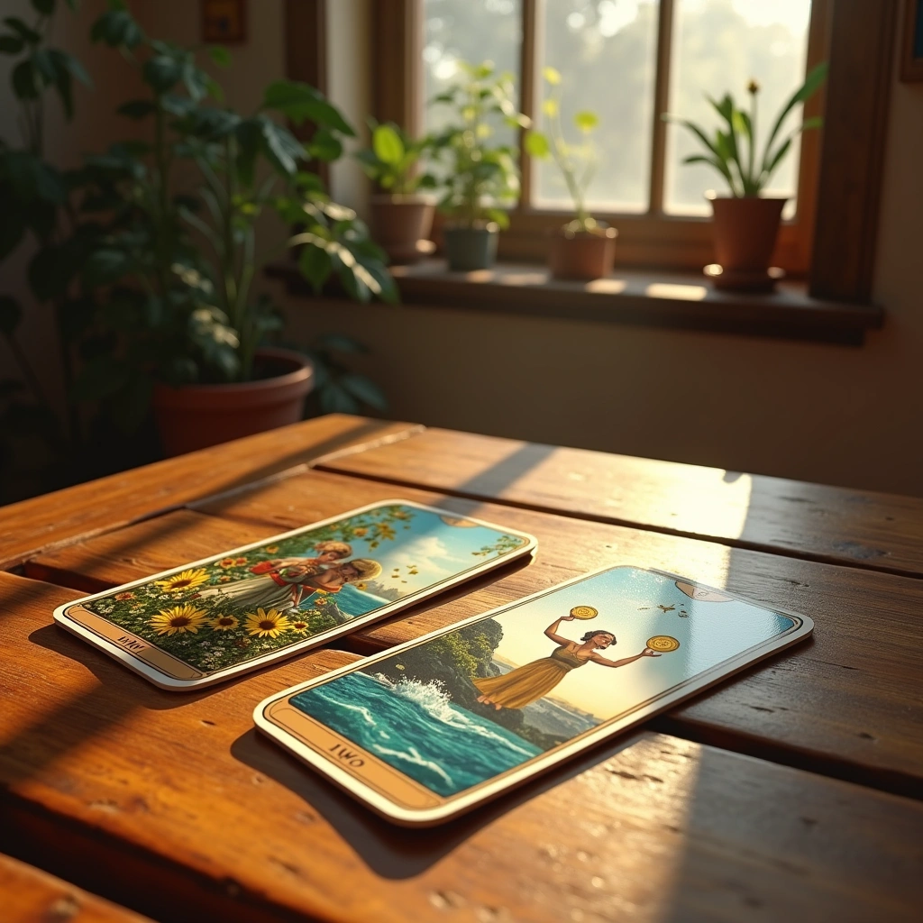 six of cups and two of pentacles