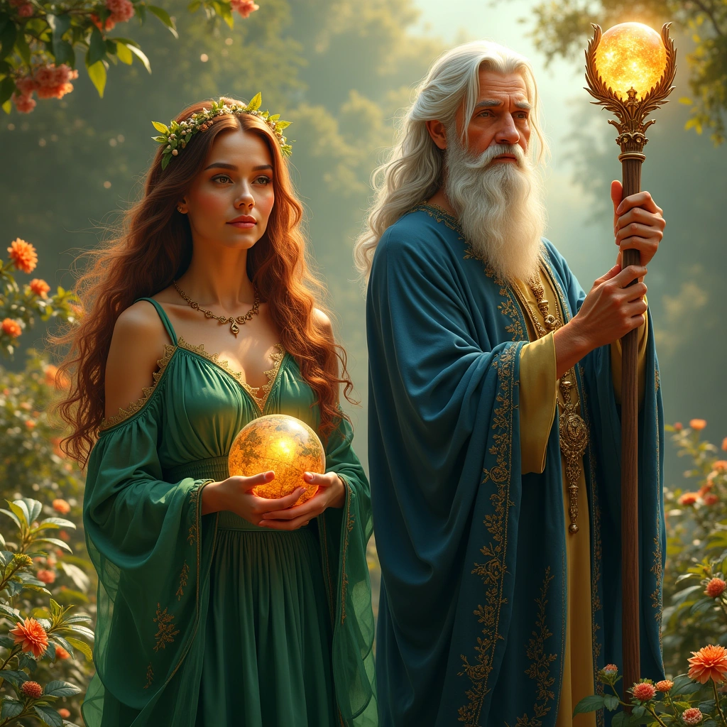 queen of pentacles and the hierophant