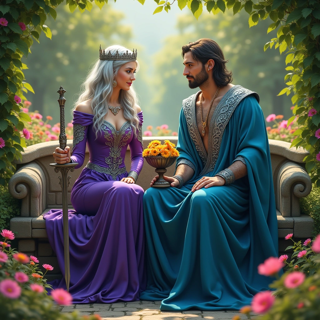 queen of swords and king of cups
