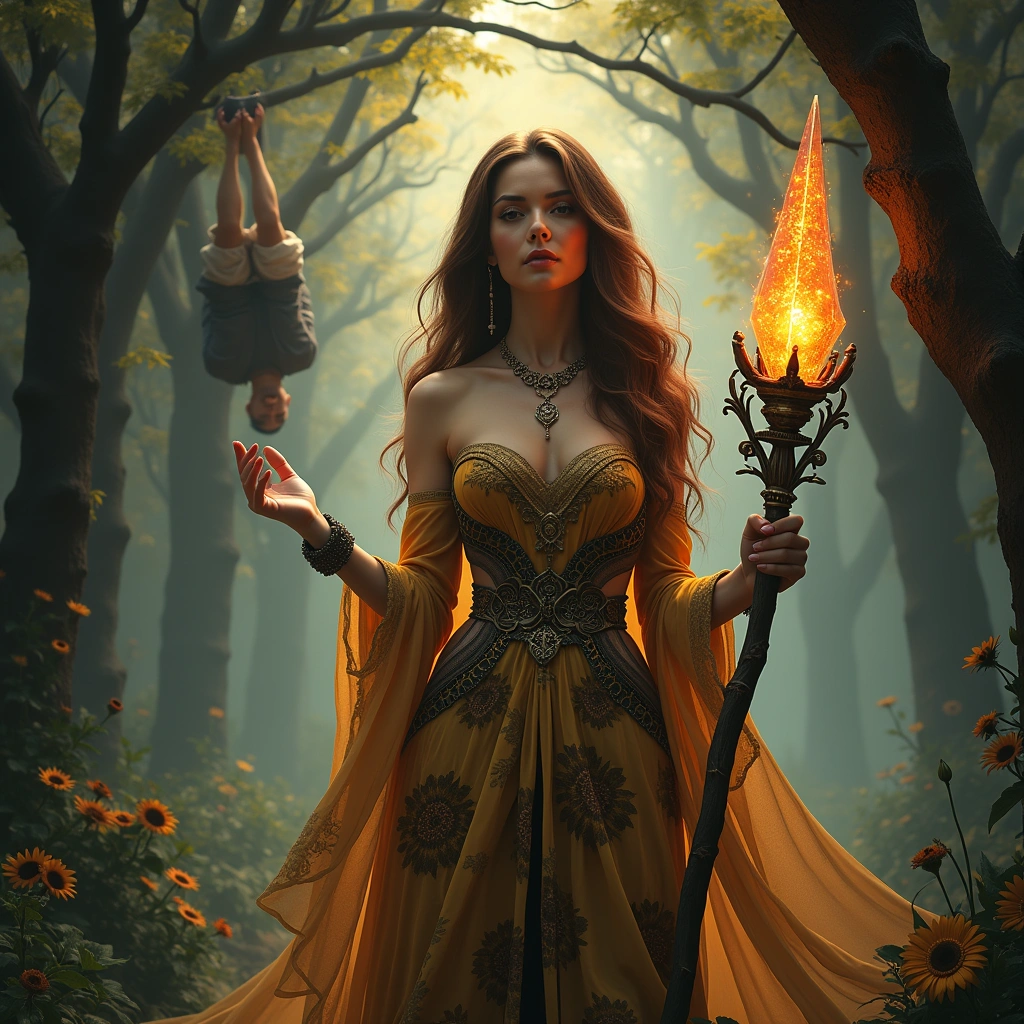 queen of wands and the hanged man