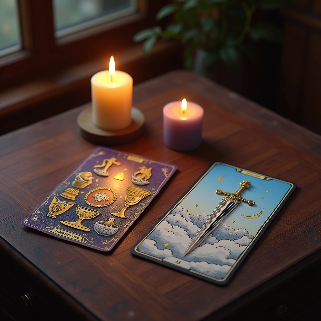 seven of cups and ace of swords