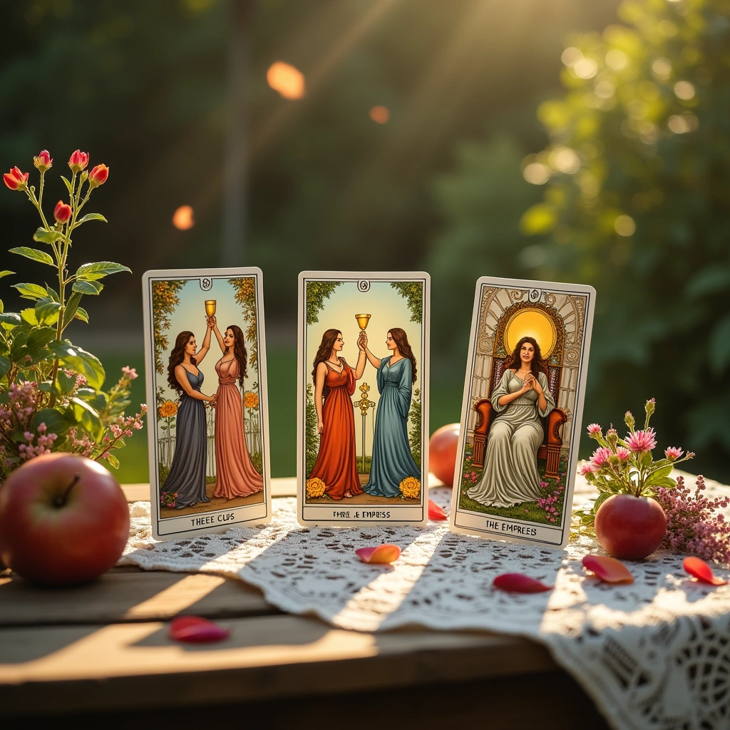 three of cups and the empress