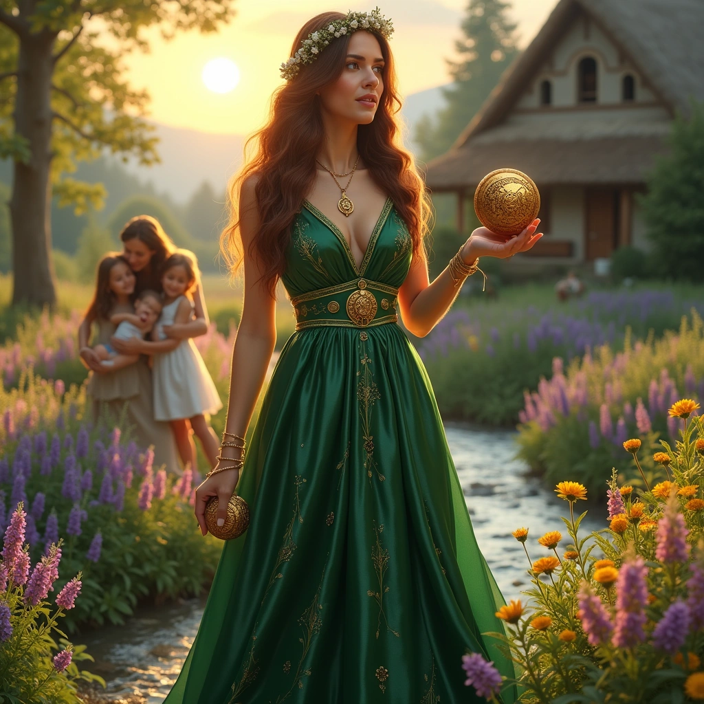 queen of pentacles and ten of cups