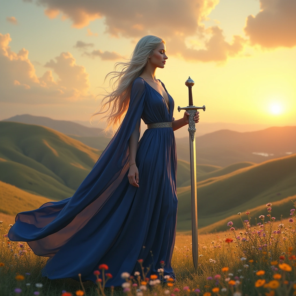 three of wands and queen of swords