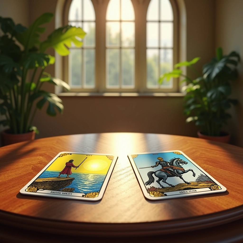 three of wands and knight of swords