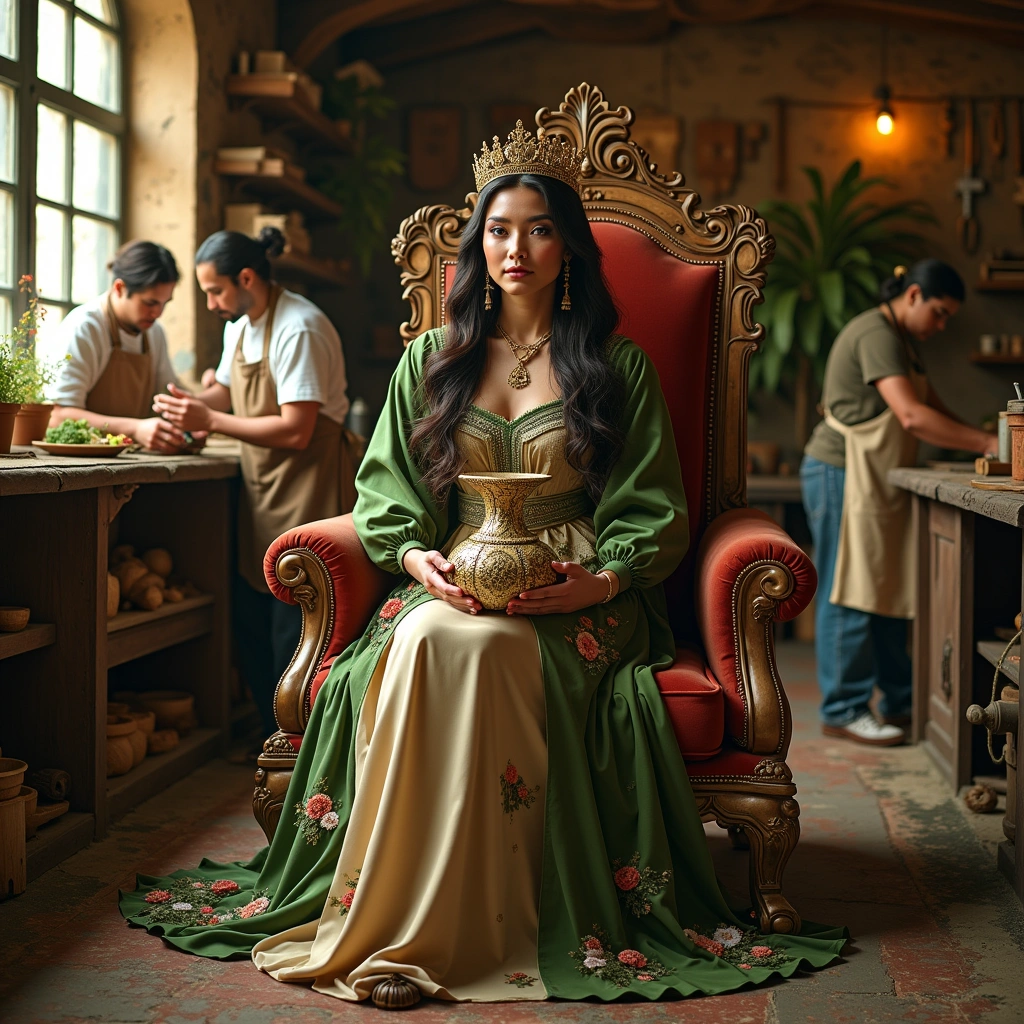 queen of pentacles and three of pentacles