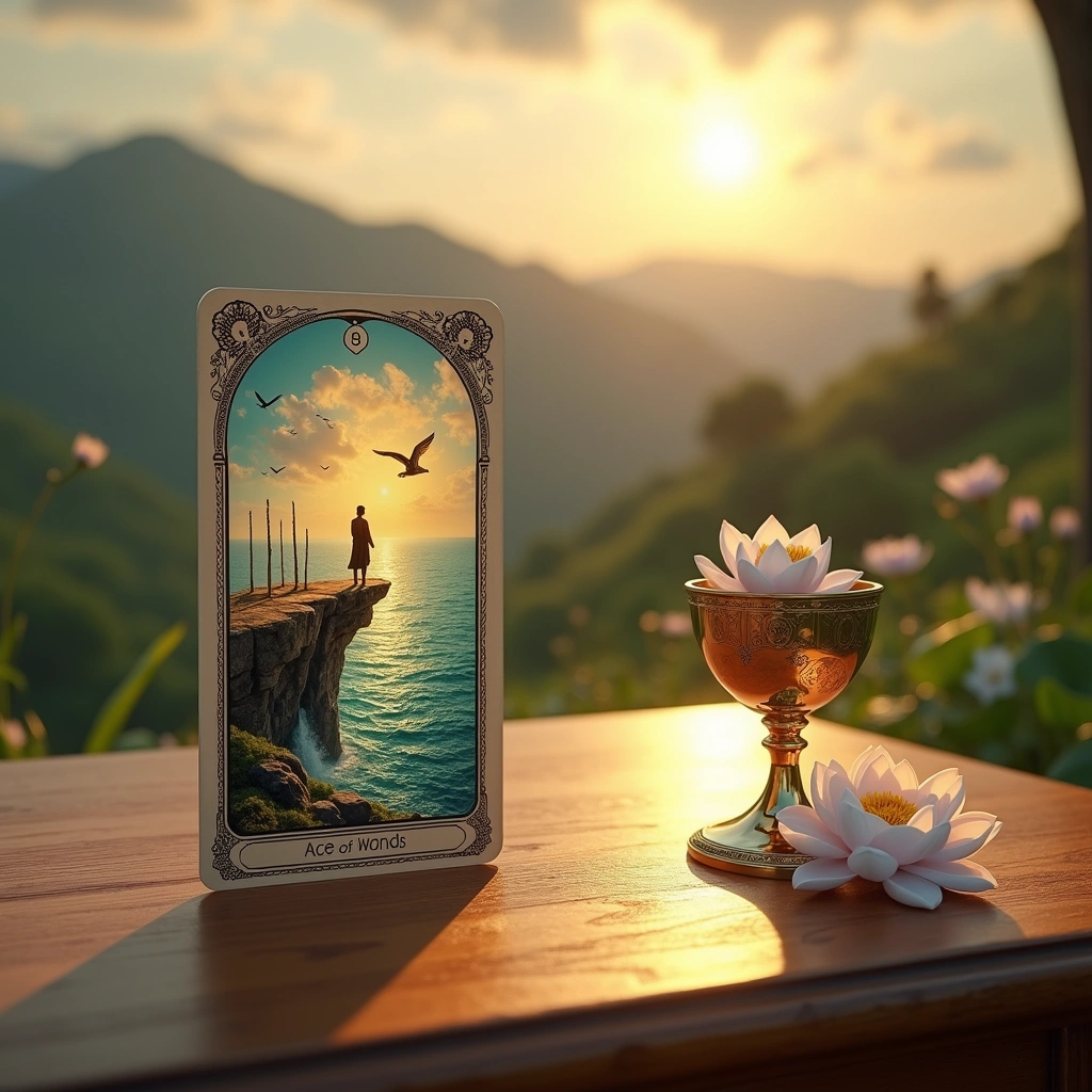 three of wands and ace of cups