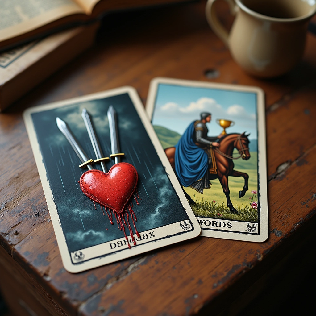 three of swords and knight of cups