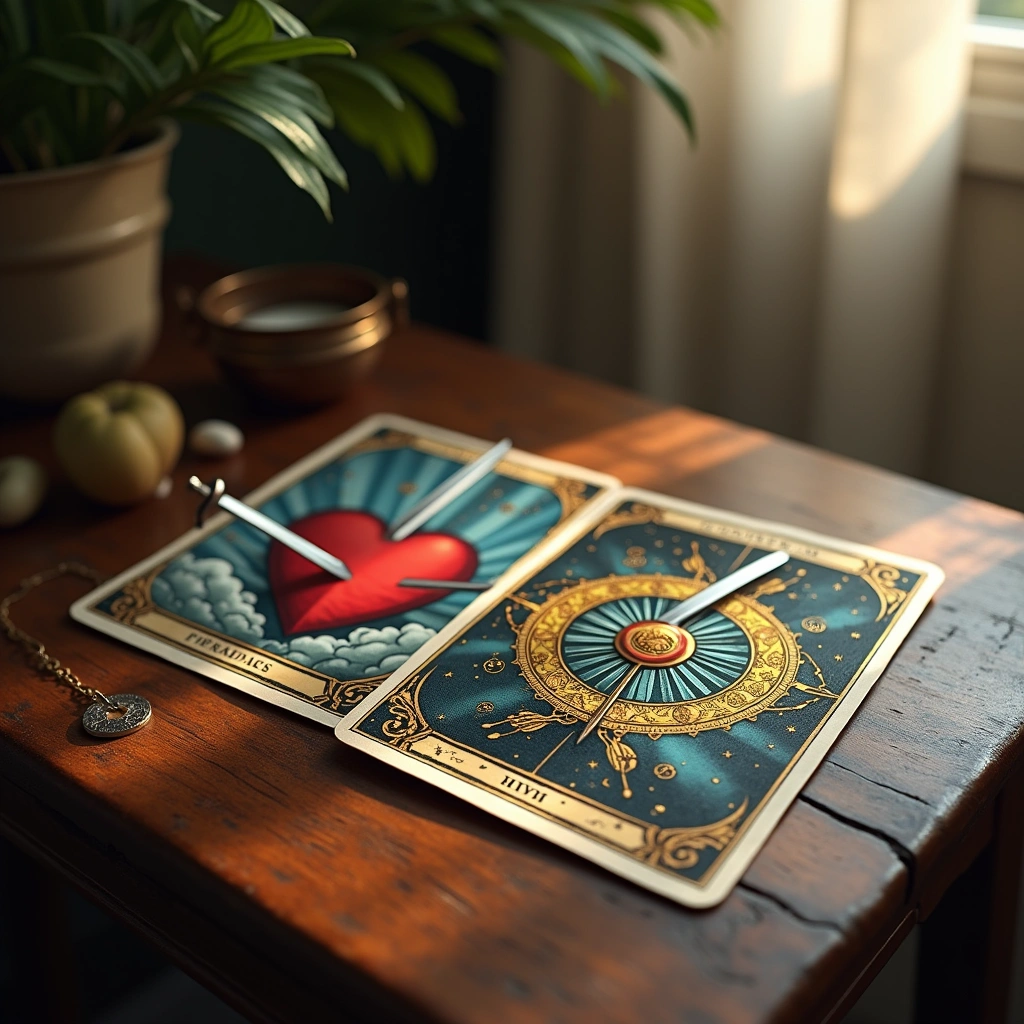 three of swords and the wheel of fortune