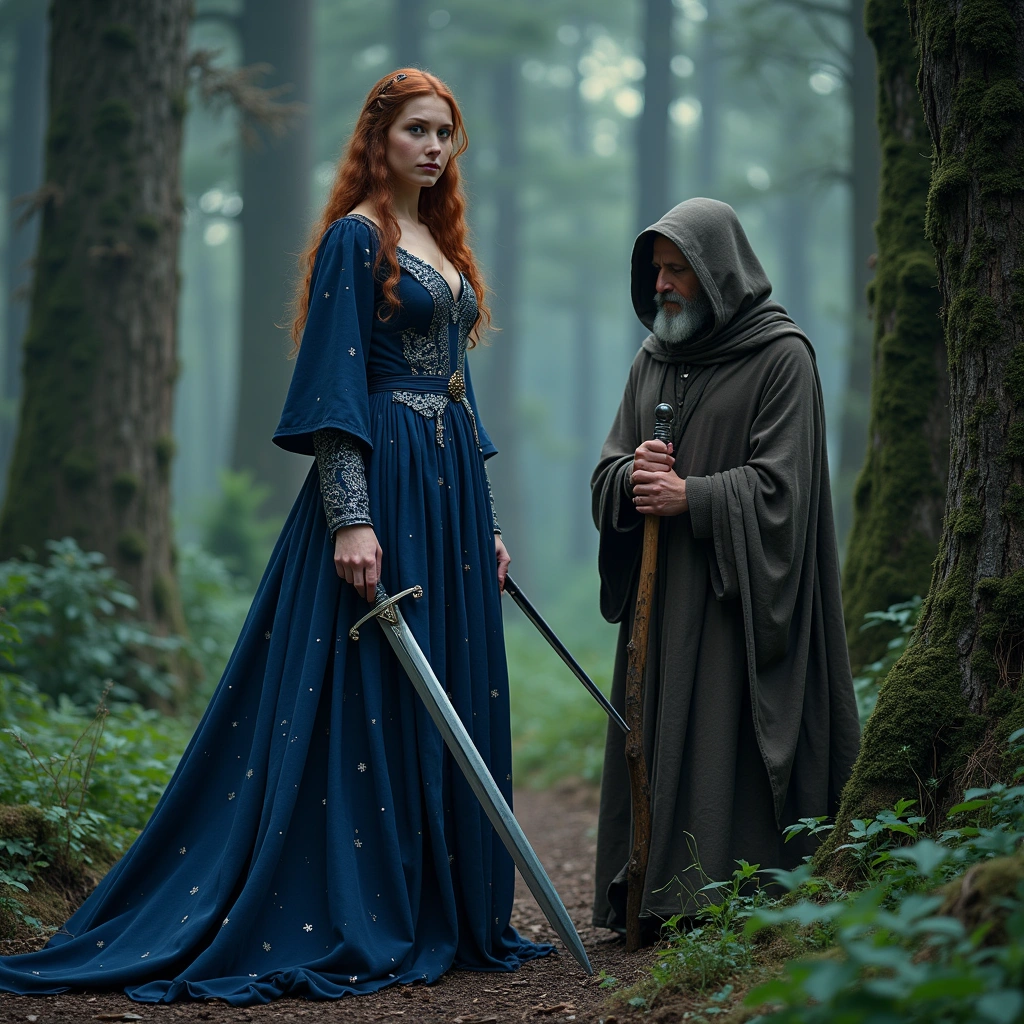 queen of swords and the hermit