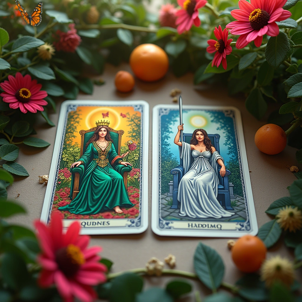 queen of pentacles and queen of swords