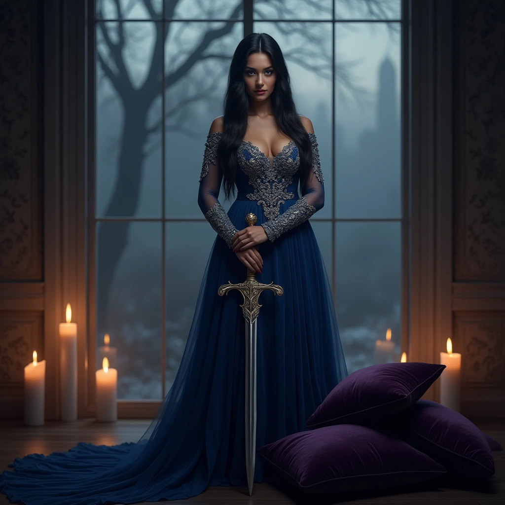 queen of swords and four of swords