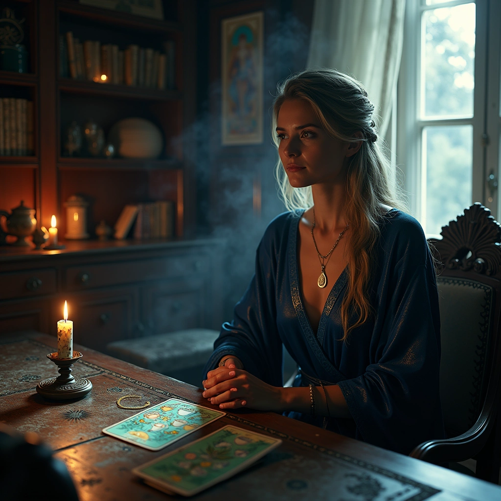seven of cups reversed and the high priestess
