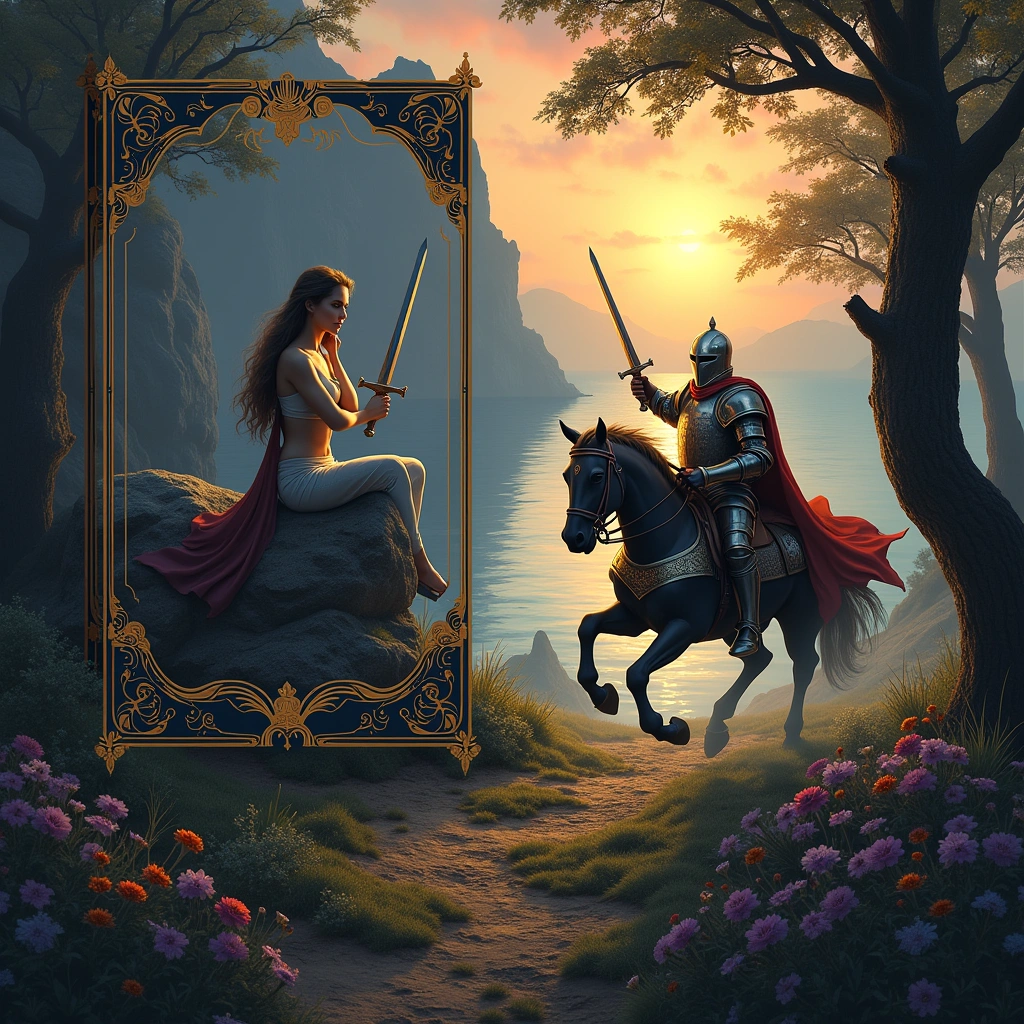 two of swords and knight of wands