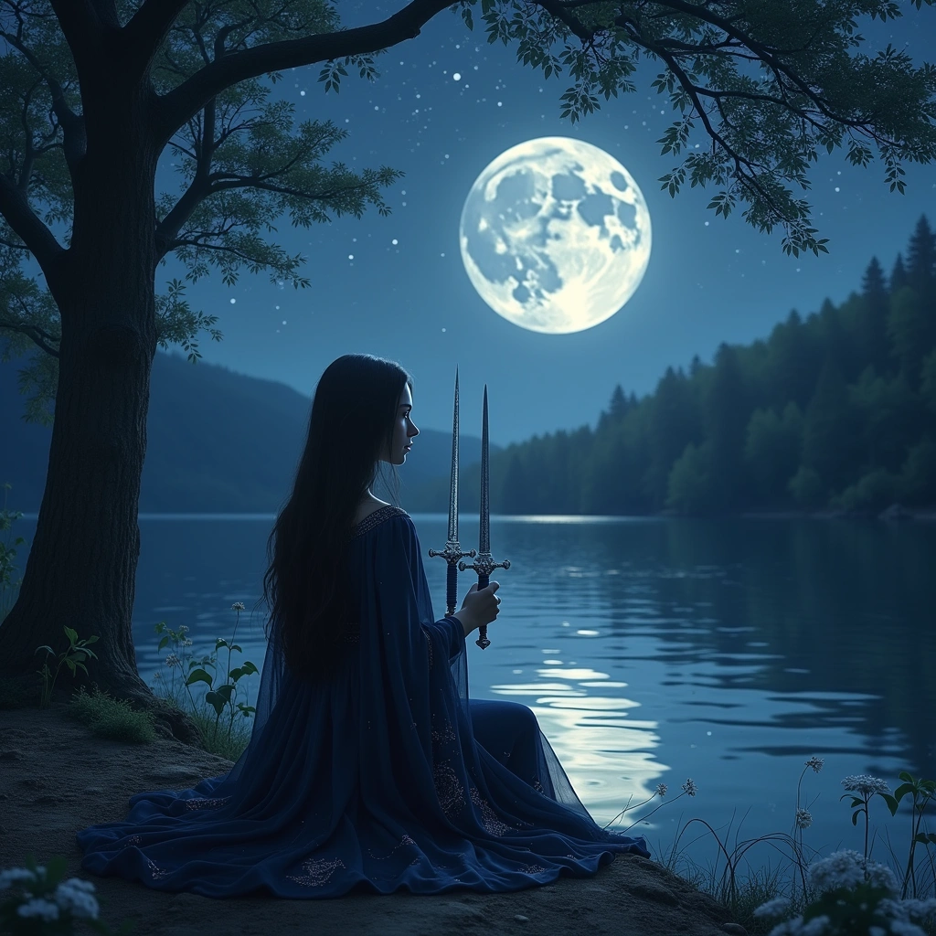 two of swords and the moon