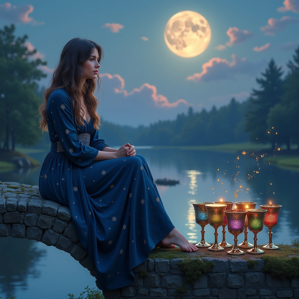 the moon reversed and seven of cups