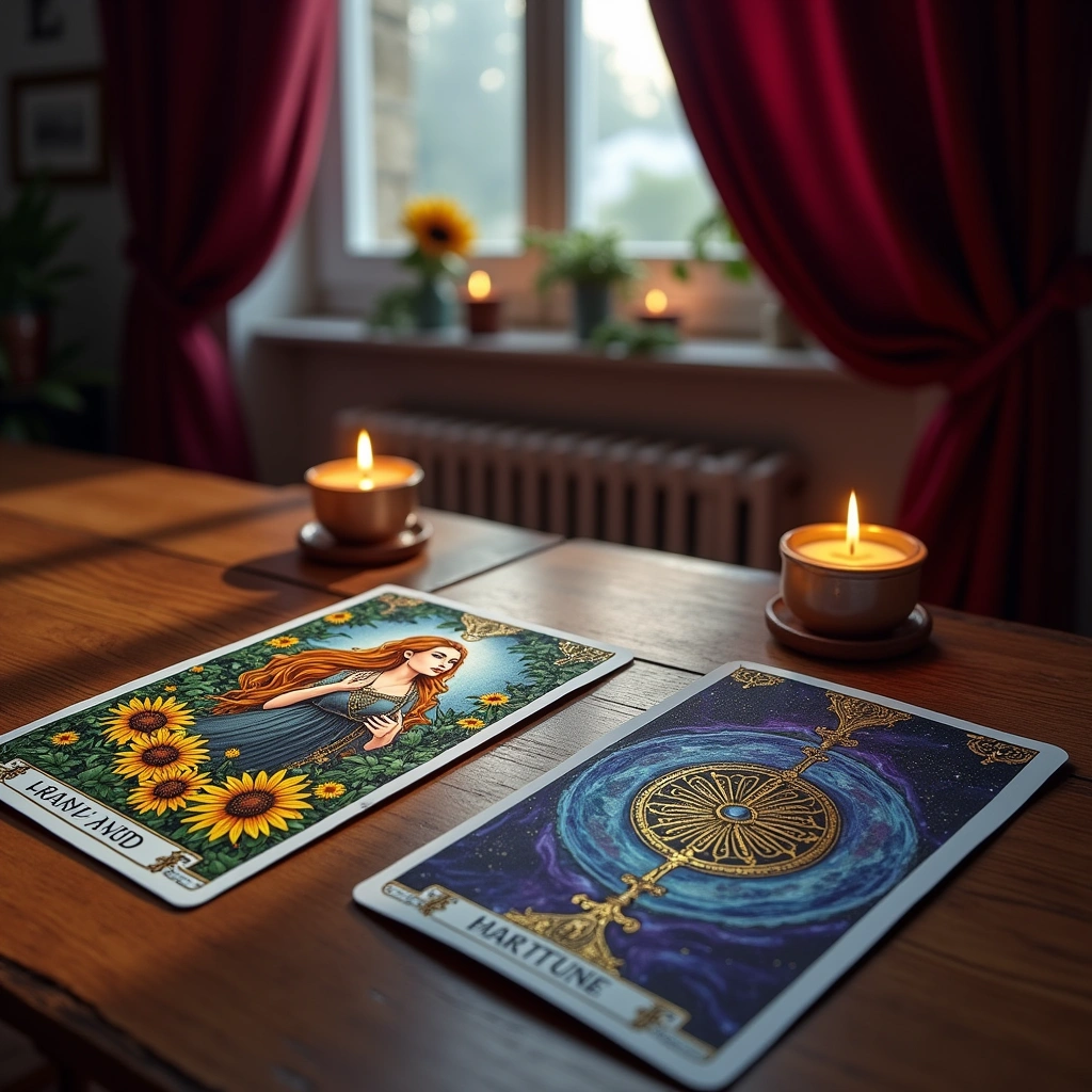 queen of wands reversed and wheel of fortune