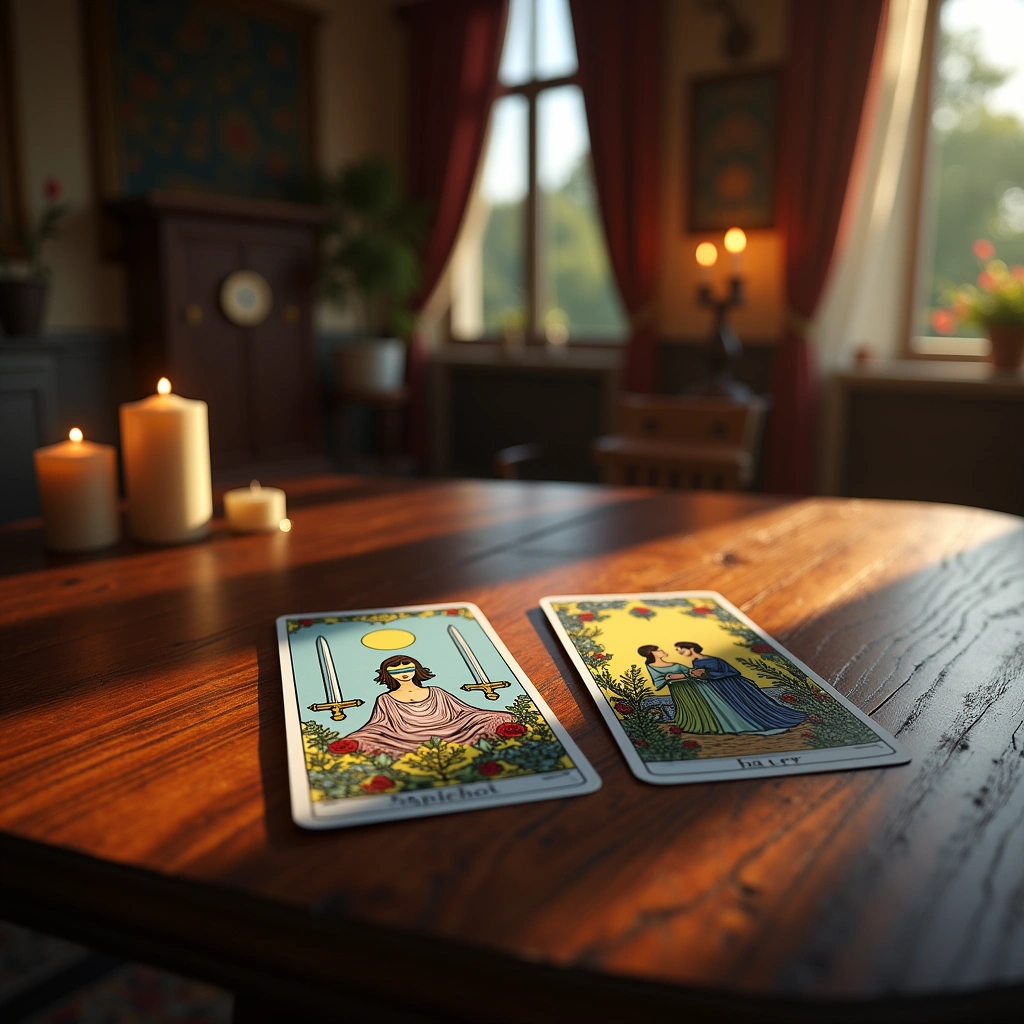 two of swords reversed and the lovers