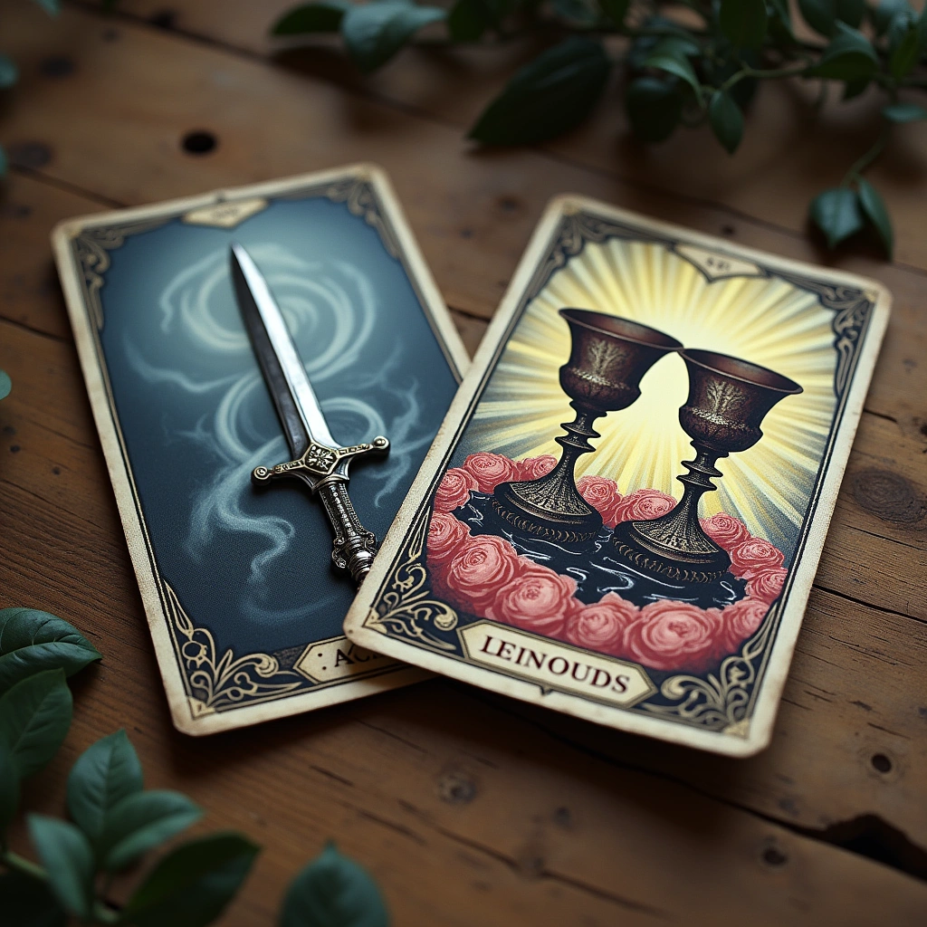 ace of swords reversed and two of cups reversed