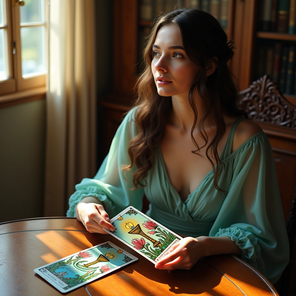 two of wands and queen of cups